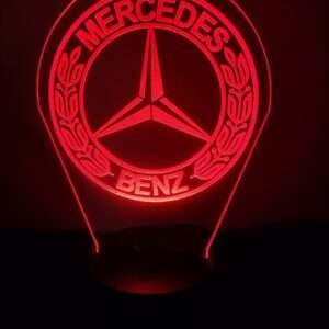 led light with mercedes sign