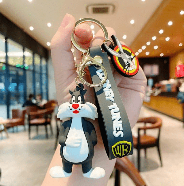 a key chain with a cartoon character on it