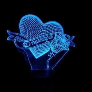 acrylic light heart