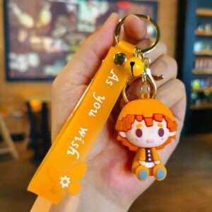 a key chain with a cartoon character on it